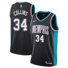 Memphis Grizzlies #34 Jason Collins Jersey -Black Throwback