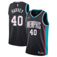 Memphis Grizzlies #40 Antonio Harvey Jersey -Black Throwback