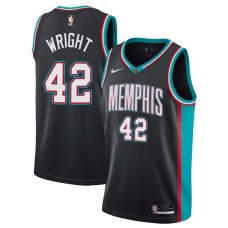 Memphis Grizzlies #42 Lorenzen Wright Jersey -Black Throwback