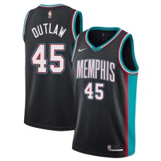 Memphis Grizzlies #45 Bo Outlaw Jersey -Black Throwback