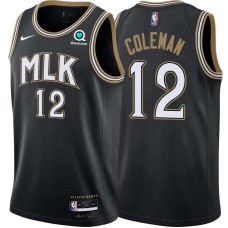 Atlanta Hawks #12 Jack Coleman Jersey -Black 2020-21 City