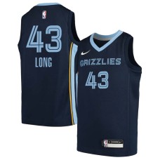 Memphis Grizzlies #43 Grant Long Jersey -Navy