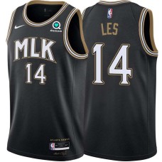 Atlanta Hawks #14 Jim Les Jersey -Black 2020-21 City