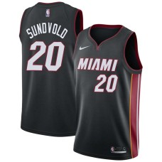 Miami Heat #20 Jon Sundvold Jersey -Black