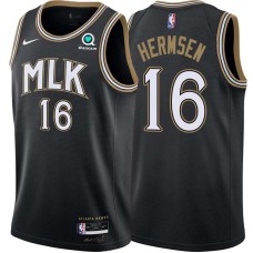 Atlanta Hawks #16 Kleggie Hermsen Jersey -Black 2020-21 City