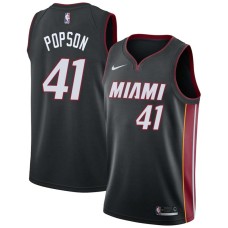 Miami Heat #41 Dave Popson Jersey -Black