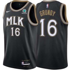 Atlanta Hawks #16 Anthony Grundy Jersey -Black 2020-21 City