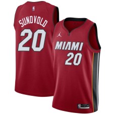 Miami Heat #20 Jon Sundvold Jersey -Red