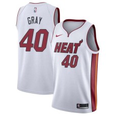 Miami Heat #40 Sylvester Gray Jersey -White