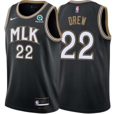 Atlanta Hawks #22 John Drew Jersey -Black 2020-21 City