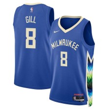 Milwaukee Bucks #8 Eddie Gill Jersey -2022-2023 City