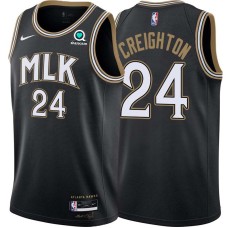 Atlanta Hawks #24 Jim Creighton Jersey -Black 2020-21 City