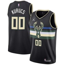 Milwaukee Bucks #00 Rodions Kurucs Jersey -Black