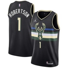 Milwaukee Bucks #1 Oscar Robertson Jersey -Black