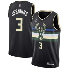 Milwaukee Bucks #3 Brandon Jennings Jersey -Black