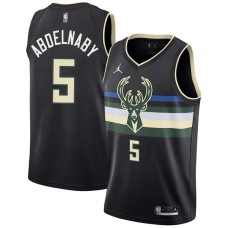 Milwaukee Bucks #5 Alaa Abdelnaby Jersey -Black