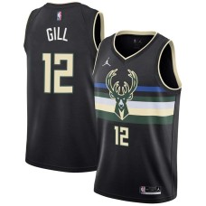 Milwaukee Bucks #12 Kendall Gill Jersey -Black