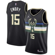 Milwaukee Bucks #15 Wayne Embry Jersey -Black