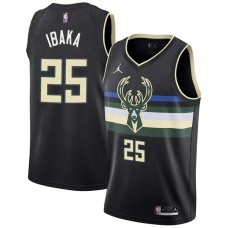 Milwaukee Bucks #25 Serge Ibaka Jersey -Black