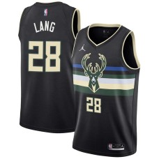 Milwaukee Bucks #28 Andrew Lang Jersey -Black