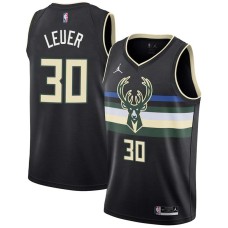 Milwaukee Bucks #30 Jon Leuer Jersey -Black