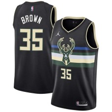 Milwaukee Bucks #35 Tony Brown Jersey -Black