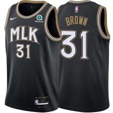 Atlanta Hawks #31 Rickey Brown Jersey -Black 2020-21 City