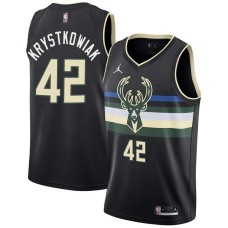 Milwaukee Bucks #42 Larry Krystkowiak Jersey -Black