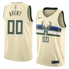 Milwaukee Bucks #00 Anthony Avent Jersey -Cream