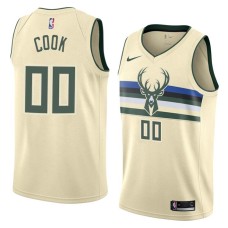 Milwaukee Bucks #00 Anthony Cook Jersey -Cream