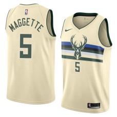 Milwaukee Bucks #5 Corey Maggette Jersey -Cream