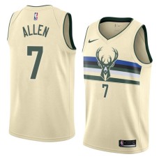 Milwaukee Bucks #7 Lucius Allen Jersey -Cream