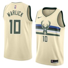 Milwaukee Bucks #10 Bob Warlick Jersey -Cream