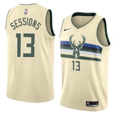 Milwaukee Bucks #13 Ramon Sessions Jersey -Cream