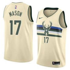 Milwaukee Bucks #17 Anthony Mason Jersey -Cream