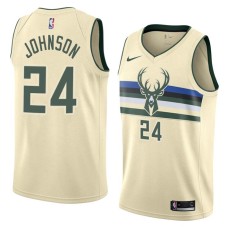 Milwaukee Bucks #24 George Johnson Jersey -Cream