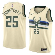 Milwaukee Bucks #25 Jerald Honeycutt Jersey -Cream