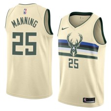 Milwaukee Bucks #25 Danny Manning Jersey -Cream