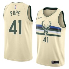 Milwaukee Bucks #41 Mark Pope Jersey -Cream