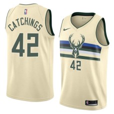 Milwaukee Bucks #42 Harvey Catchings Jersey -Cream