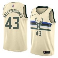 Milwaukee Bucks #43 Thanasis Antetokounmpo Jersey -Cream