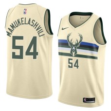 Milwaukee Bucks #54 Sandro Mamukelashvili Jersey -Cream