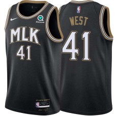 Atlanta Hawks #41 Mark West Jersey -Black 2020-21 City