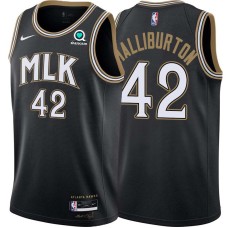 Atlanta Hawks #42 Jeff Halliburton Jersey -Black 2020-21 City