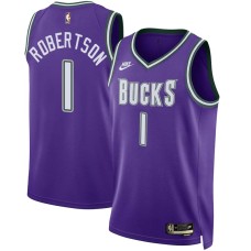 Milwaukee Bucks #1 Oscar Robertson Jersey -Purple Classic