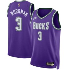 Milwaukee Bucks #3 Haywoode Workman Jersey -Purple Classic