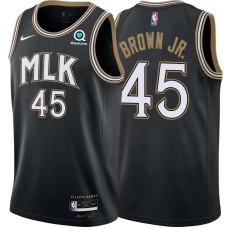 Atlanta Hawks #45 Chaundee Brown Jr Jersey -Black 2020-21 City