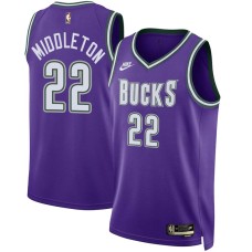 Milwaukee Bucks #22 Khris Middleton Jersey -Purple Classic