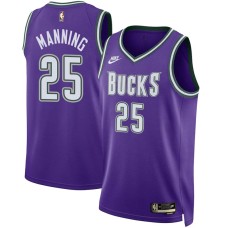 Milwaukee Bucks #25 Danny Manning Jersey -Purple Classic
