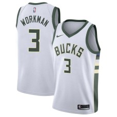 Milwaukee Bucks #3 Haywoode Workman Jersey -White